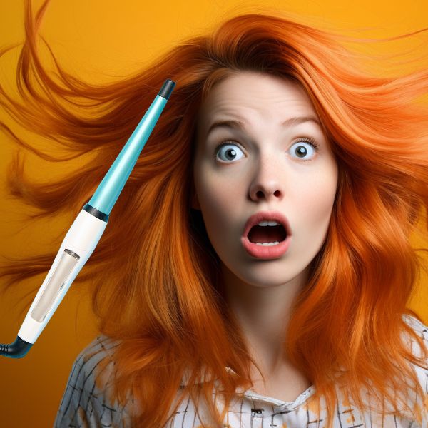 hair completely wrapped around curling iron