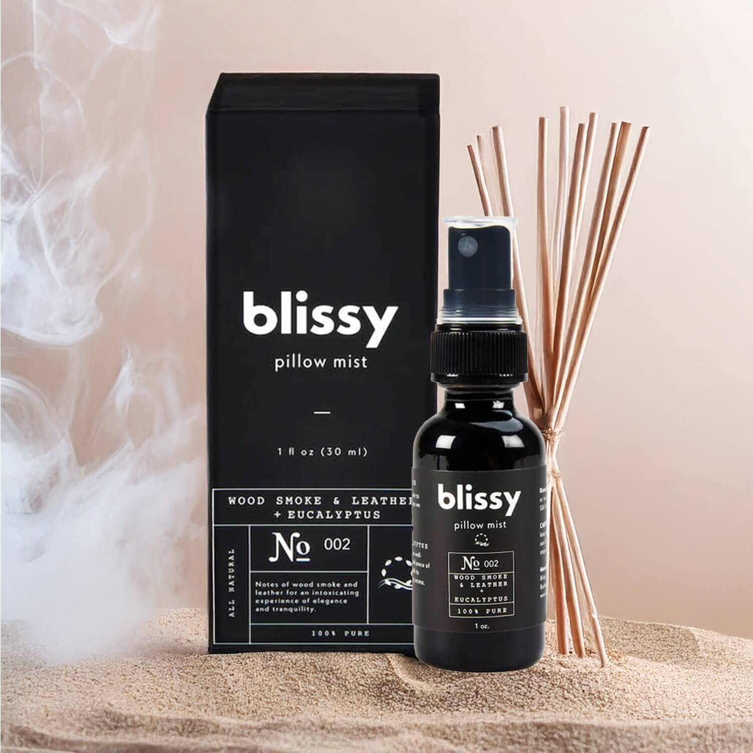 Blissy Sleep & Pillow Mist (Woodsmoke & Leather + Eucalyptus)