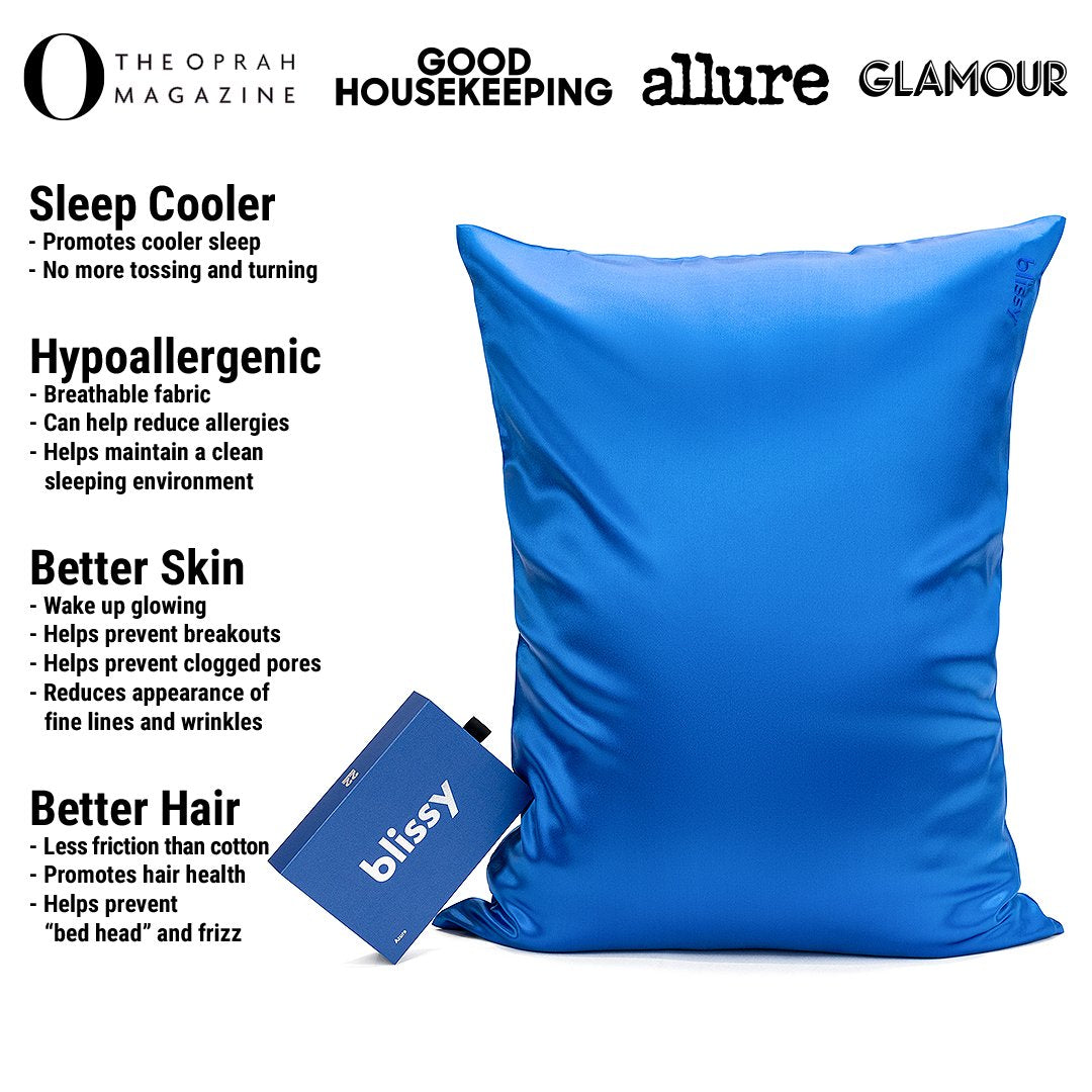 Azure Mulberry Silk Pillowcase – Blissy Queen