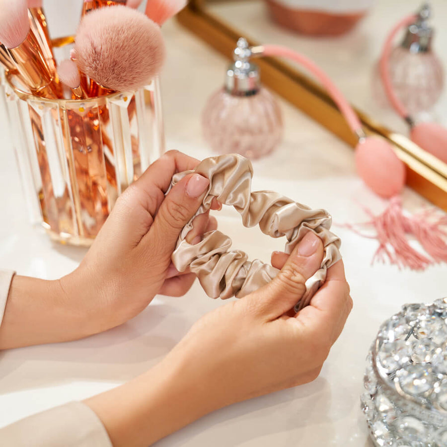 Champagne Blissy Scrunchies – Blissy Premium Silk