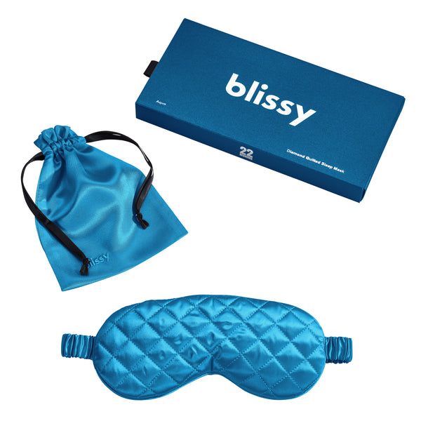 Blissy Aqua Sleep Mask – 22 Momme Mulberry Silk, 100% Silk