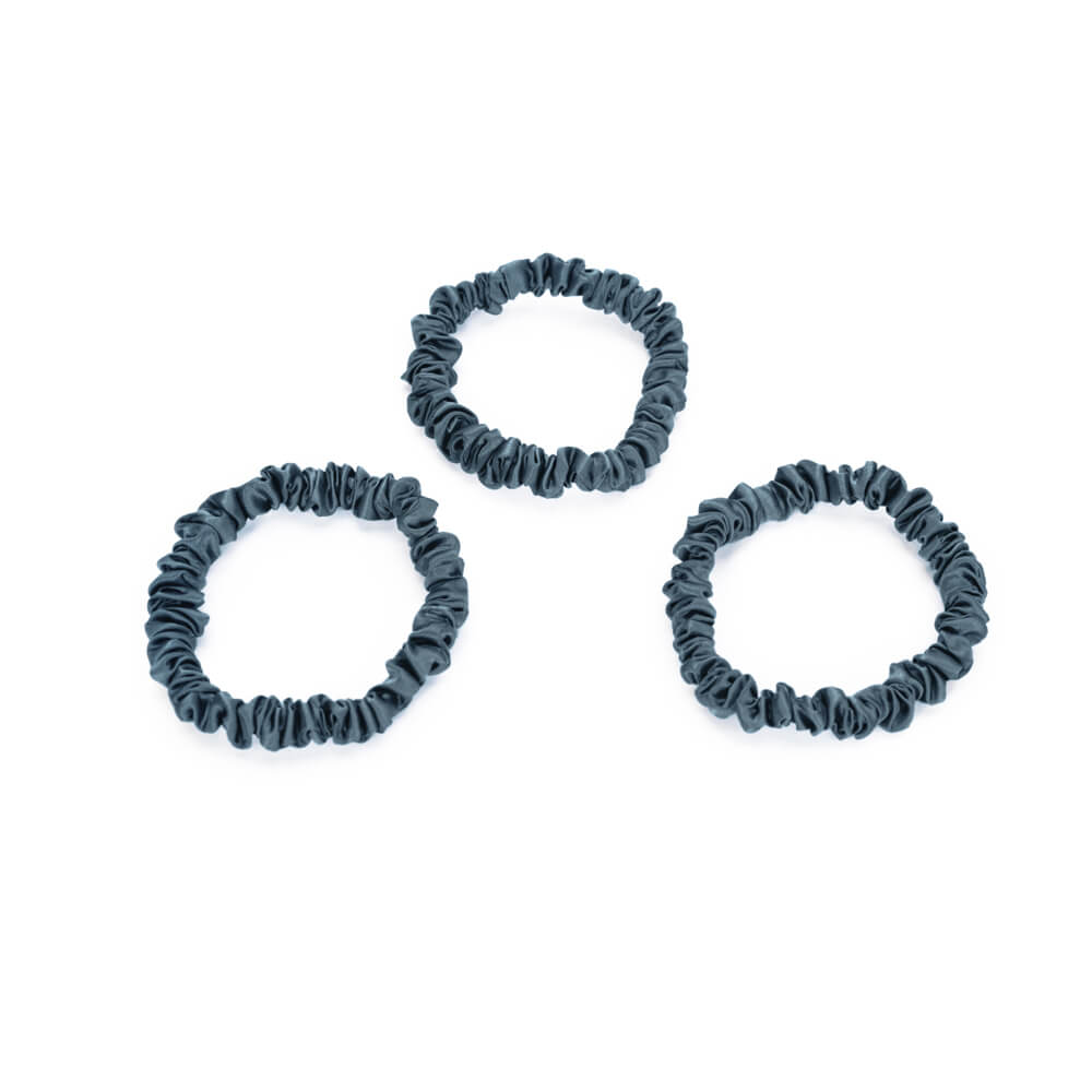 Blissy Ash Blue Blissy Skinny Scrunchies Lifestyle – Mulberry Silk
