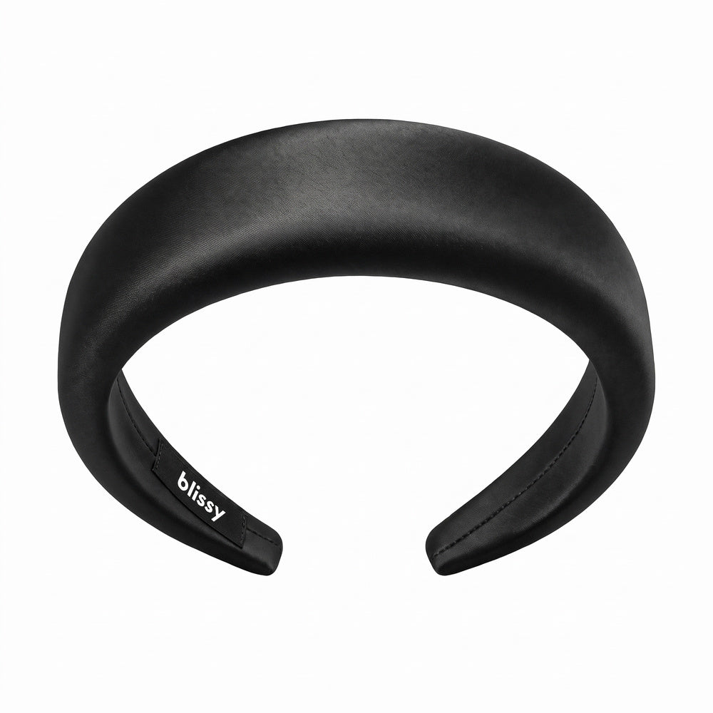 Blissy Black Hoop Headband – 22 Momme Mulberry Silk, 100% Silk