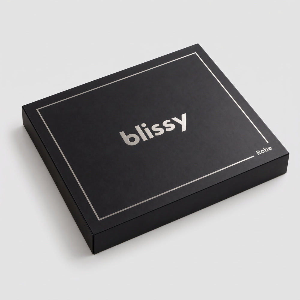 Blissy Signature Silk Robe - Black