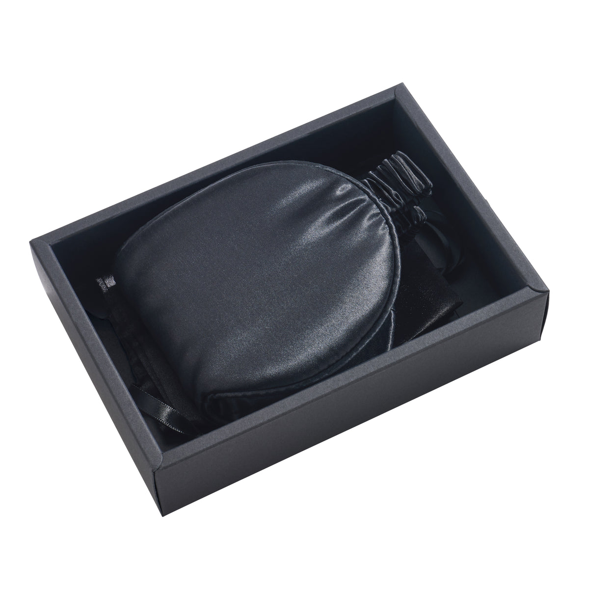 Black Sleep Mask Close-Up – Blissy 22 Momme Silk