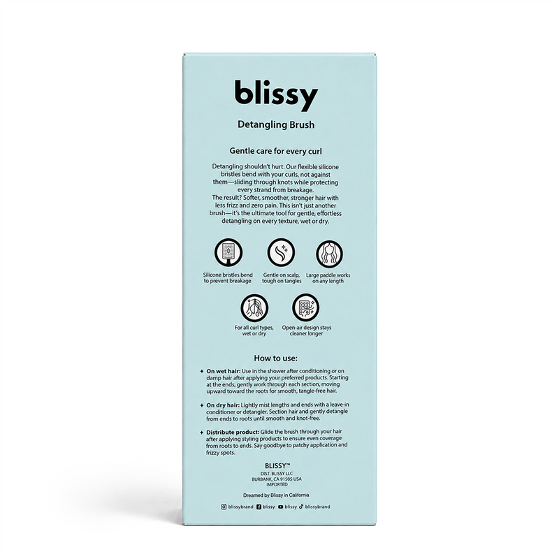 Blissy Detangling Brush - Blue
