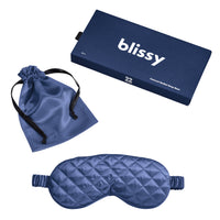 Sleep Mask - Blue - Diamond Quilted