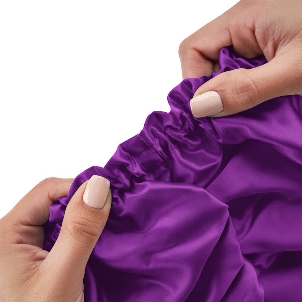 Blissy Royal Purple Blissy Bonnet Lifestyle – Mulberry Silk