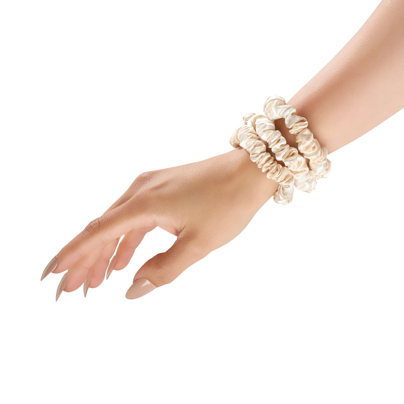 Blissy Skinny Scrunchies - Champagne Marble