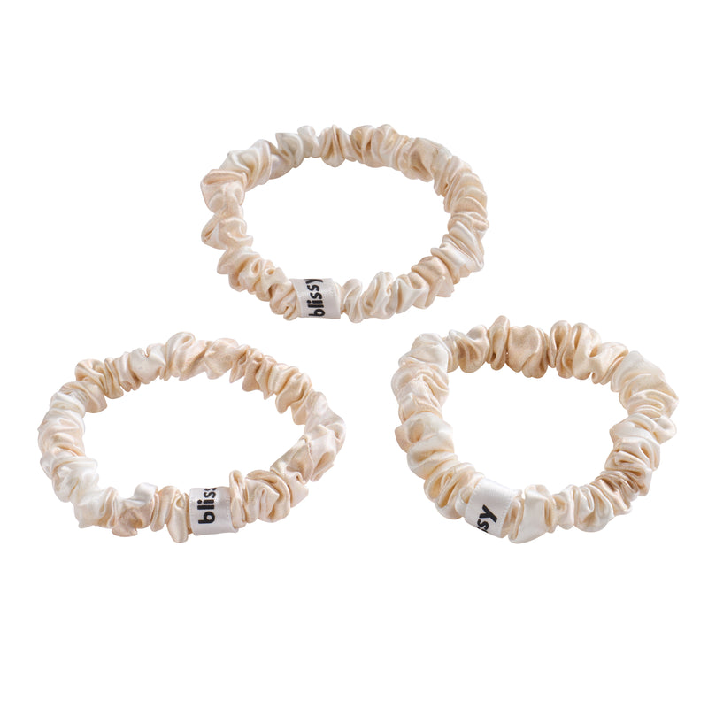 Blissy Skinny Scrunchies - Champagne Marble