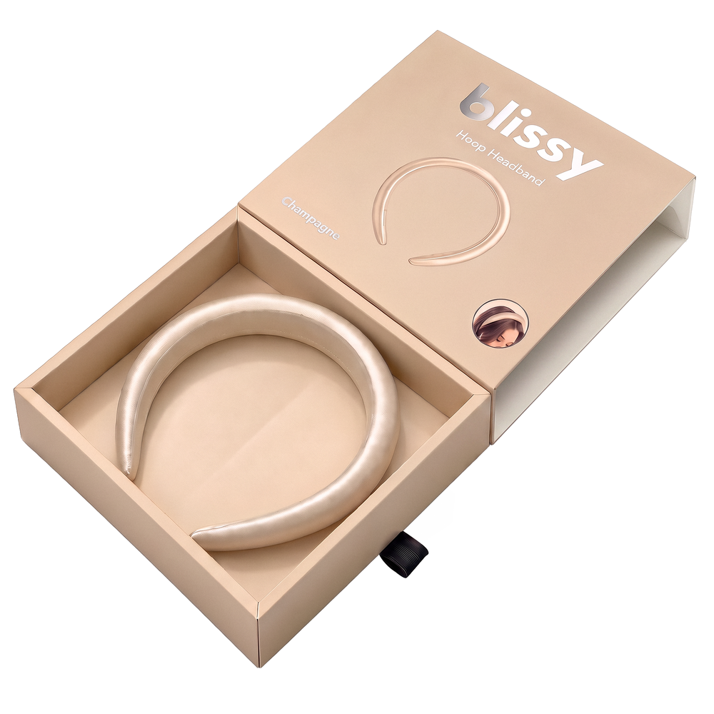 Blissy Champagne Hoop Headband – 22 Momme Mulberry Silk, 100% Silk