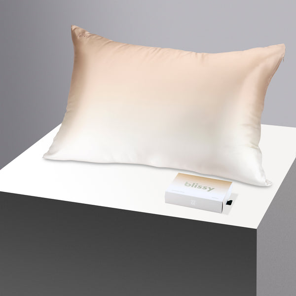Blissy King Champagne Ombre Pillowcase – 22 Momme Mulberry Silk, 100% Silk