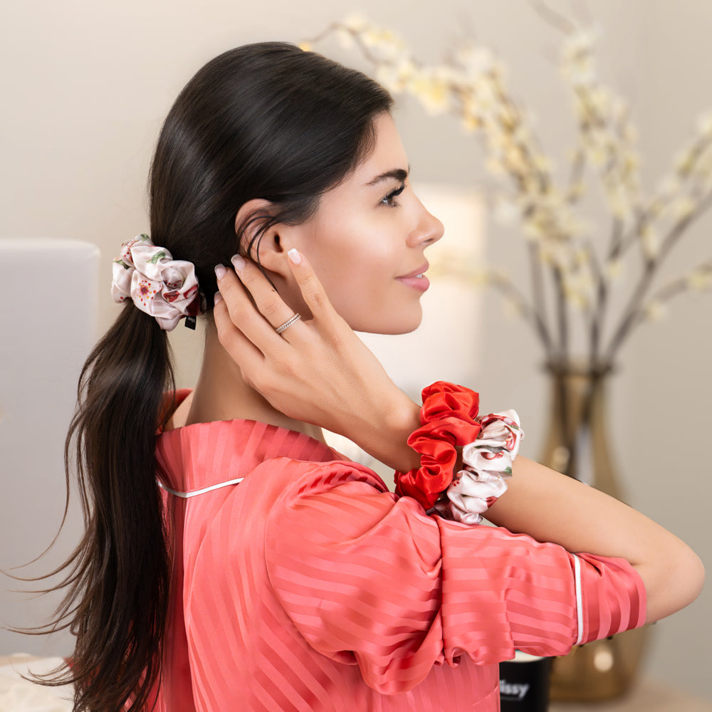 Cherry Blossom Blissy Scrunchies – Blissy Premium Silk