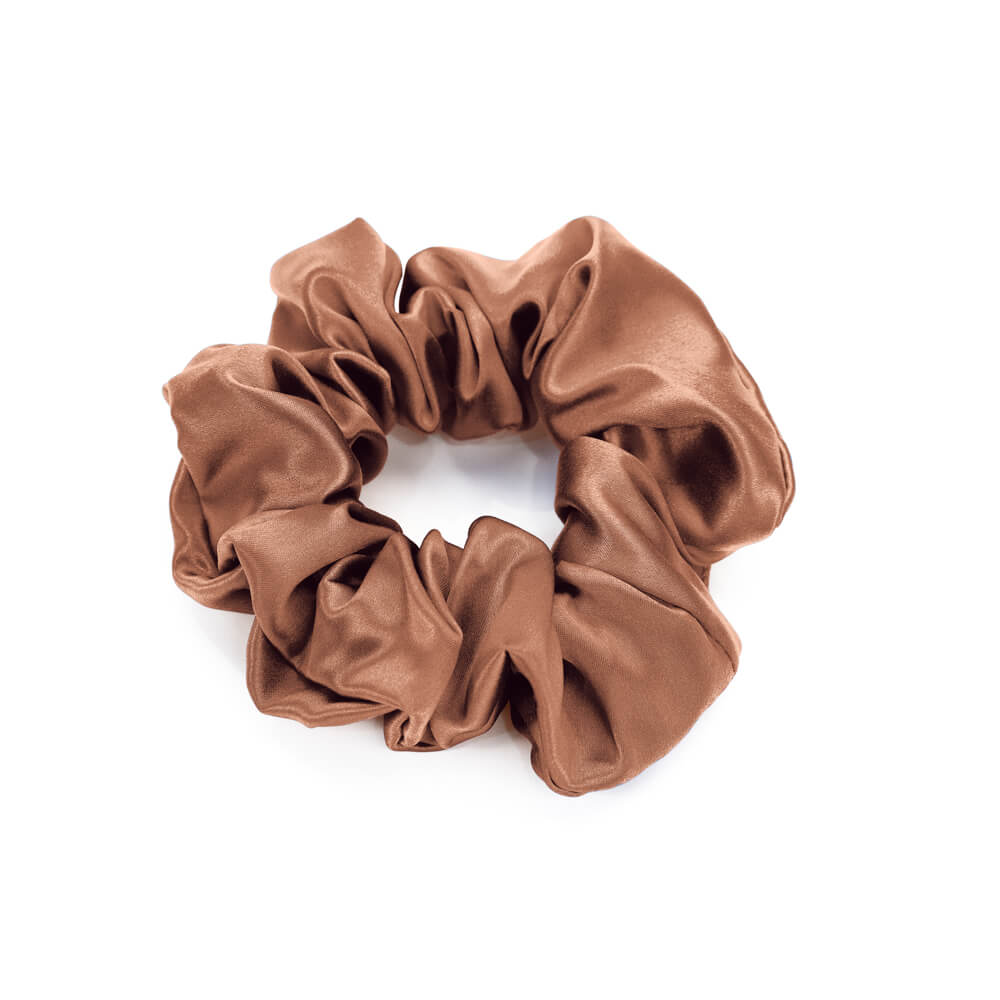 Cinnamon Blissy Scrunchies Close-Up – Blissy 22 Momme Silk