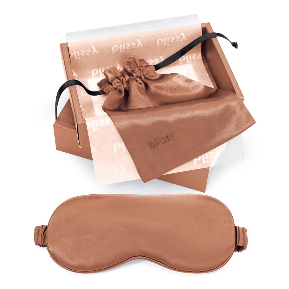 Cinnamon Sleep Mask Close-Up – Blissy 22 Momme Silk