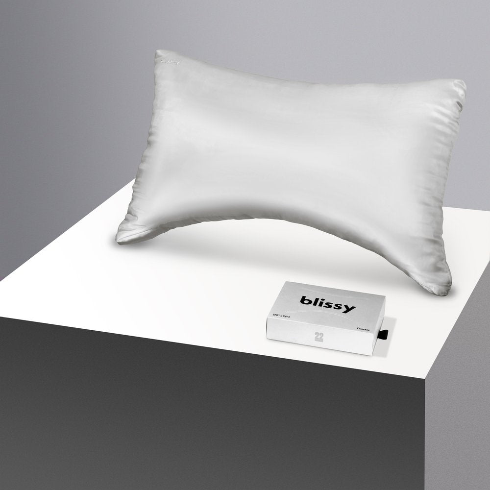 Blissy King Silver Crescent Pillowcase – 22 Momme Mulberry Silk, 100% Silk