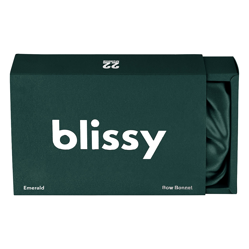 Blissy Emerald Silk Blissy Bow Bonnet Detail –
