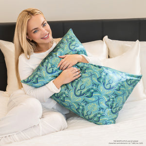 Pillowcase - White Lotus - Emerald Jungle - King