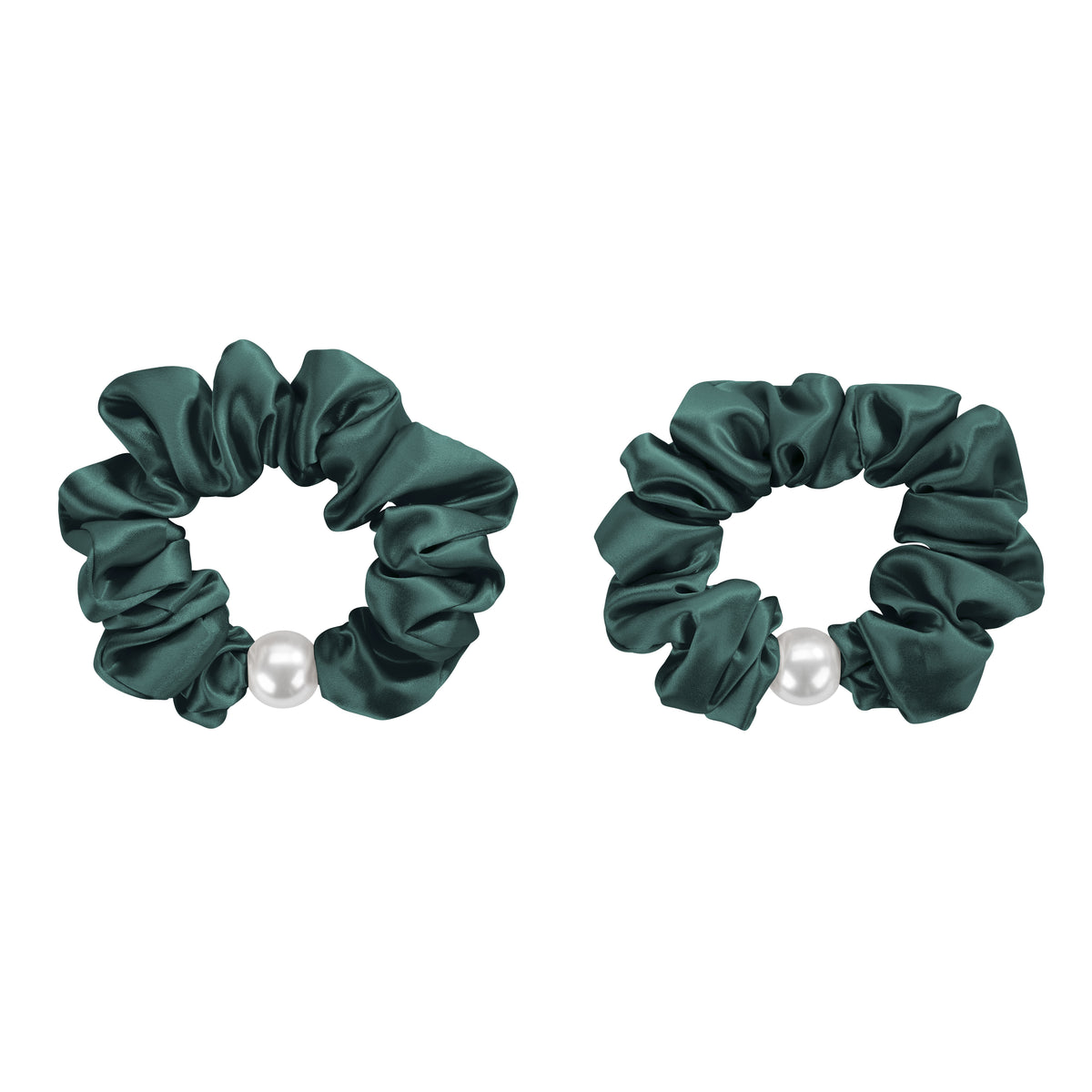 Blissy Mulberry Silk Blissy Pearl Scrunchies – Emerald