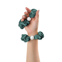 Blissy Pearl Scrunchies - Emerald