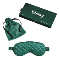 Sleep Mask - Emerald - Diamond Quilted