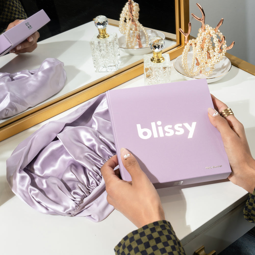 Blissy Lavender Silk Blissy Halo Bonnet Detail –