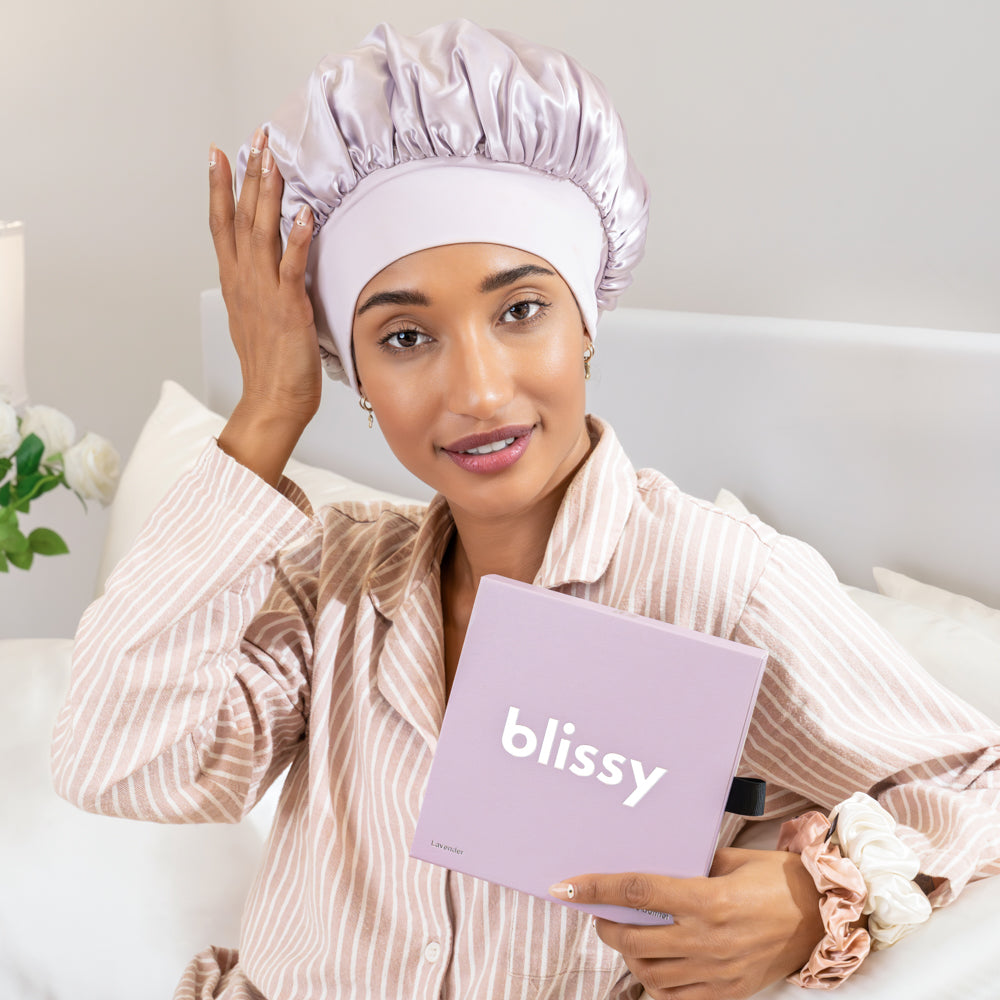 Blissy Lavender Silk Blissy Halo Bonnet Detail –