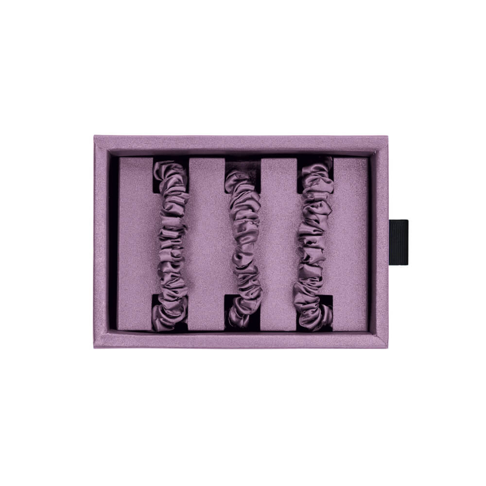 Blissy Lavender Silk Blissy Skinny Scrunchies Detail –