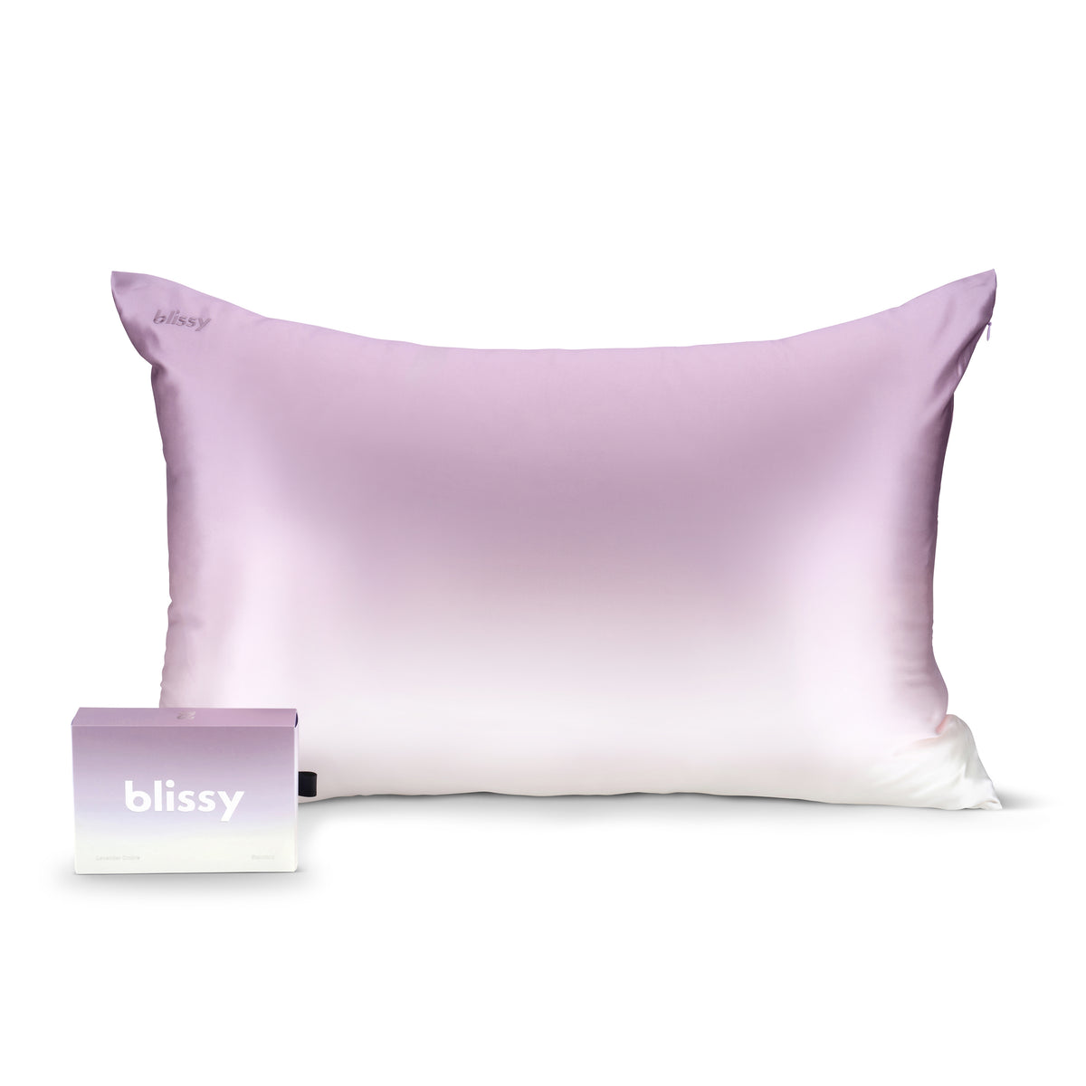 Blissy King Lavender Ombre Pillowcase Lifestyle – Mulberry Silk