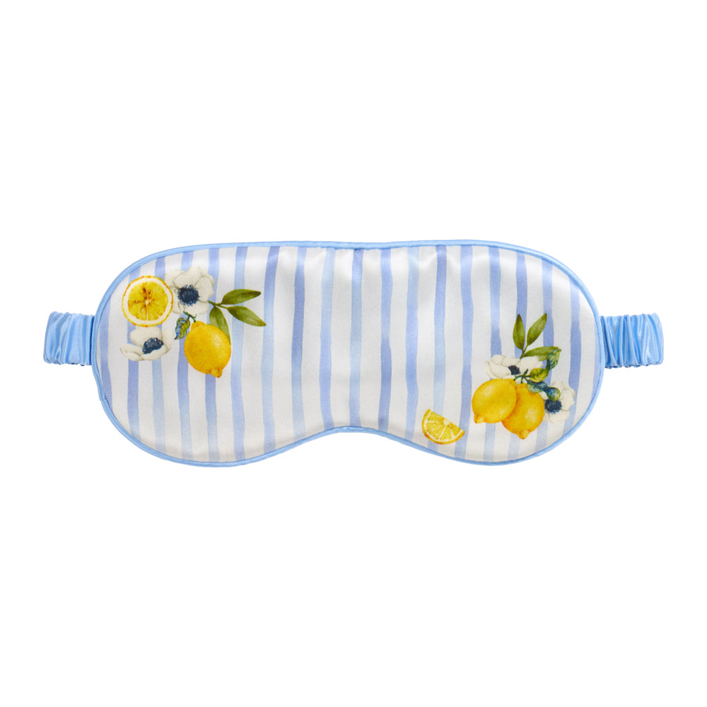Lemon Bloom Sleep Mask Close-Up – Blissy 22 Momme Silk