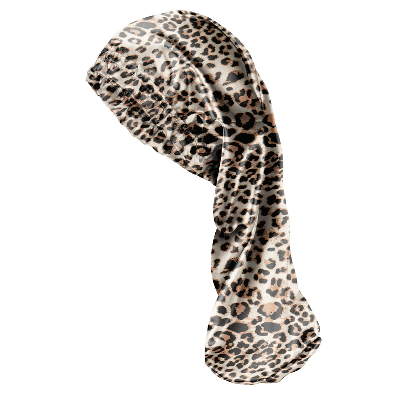 Blissy Leopard Blissy Cascade Bonnet – 22 Momme Mulberry Silk, 100% Silk