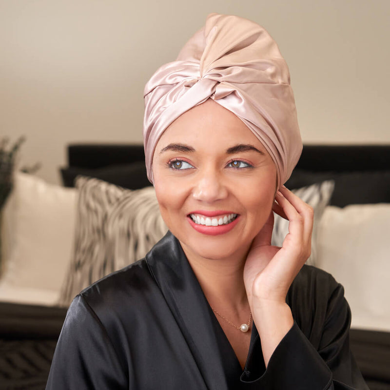 Blissy Bonnet - Pink - Large - Pink Mulberry Silk Blissy Bonnet – Blissy Large