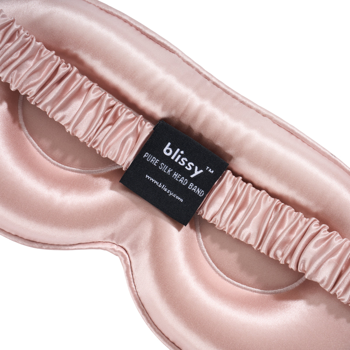 Blissy Pink Silk Sleep Mask Detail –