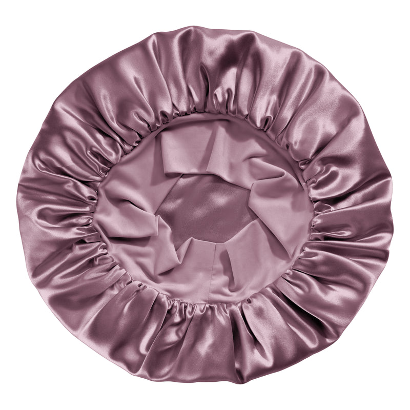 Plum Blissy Halo Bonnet Close-Up – Blissy 22 Momme Silk
