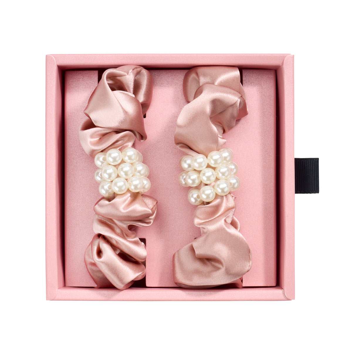 Blissy Mulberry Silk Blissy Petite Pearl Scrunchies – Rose Gold