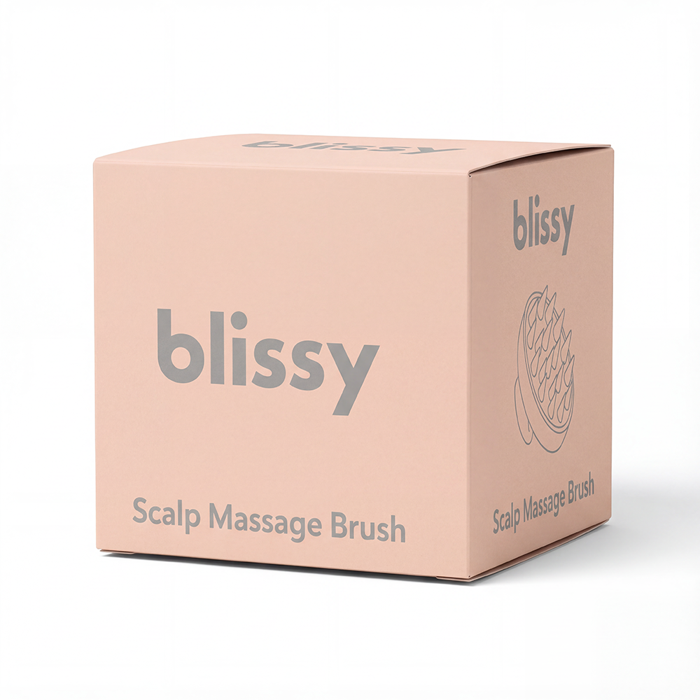 Nude Blissy Scalp Massage Brush Close-Up – Blissy 22 Momme Silk