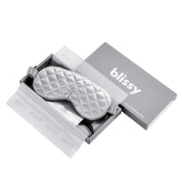 Sleep Mask - Silver - Diamond Quilted