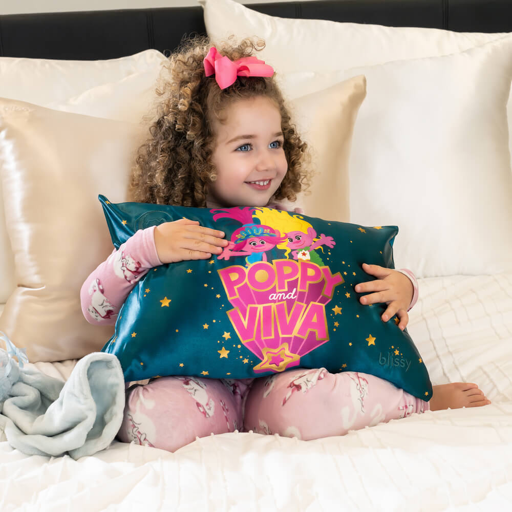 Blissy King Trolls Pillowcase Lifestyle – Mulberry Silk