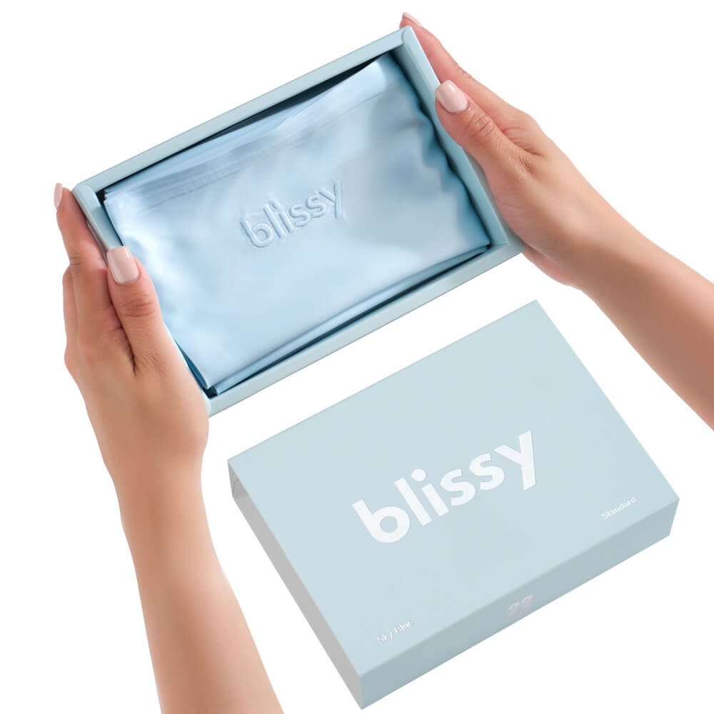 King Sky Blue Pillowcase – Blissy Premium Silk