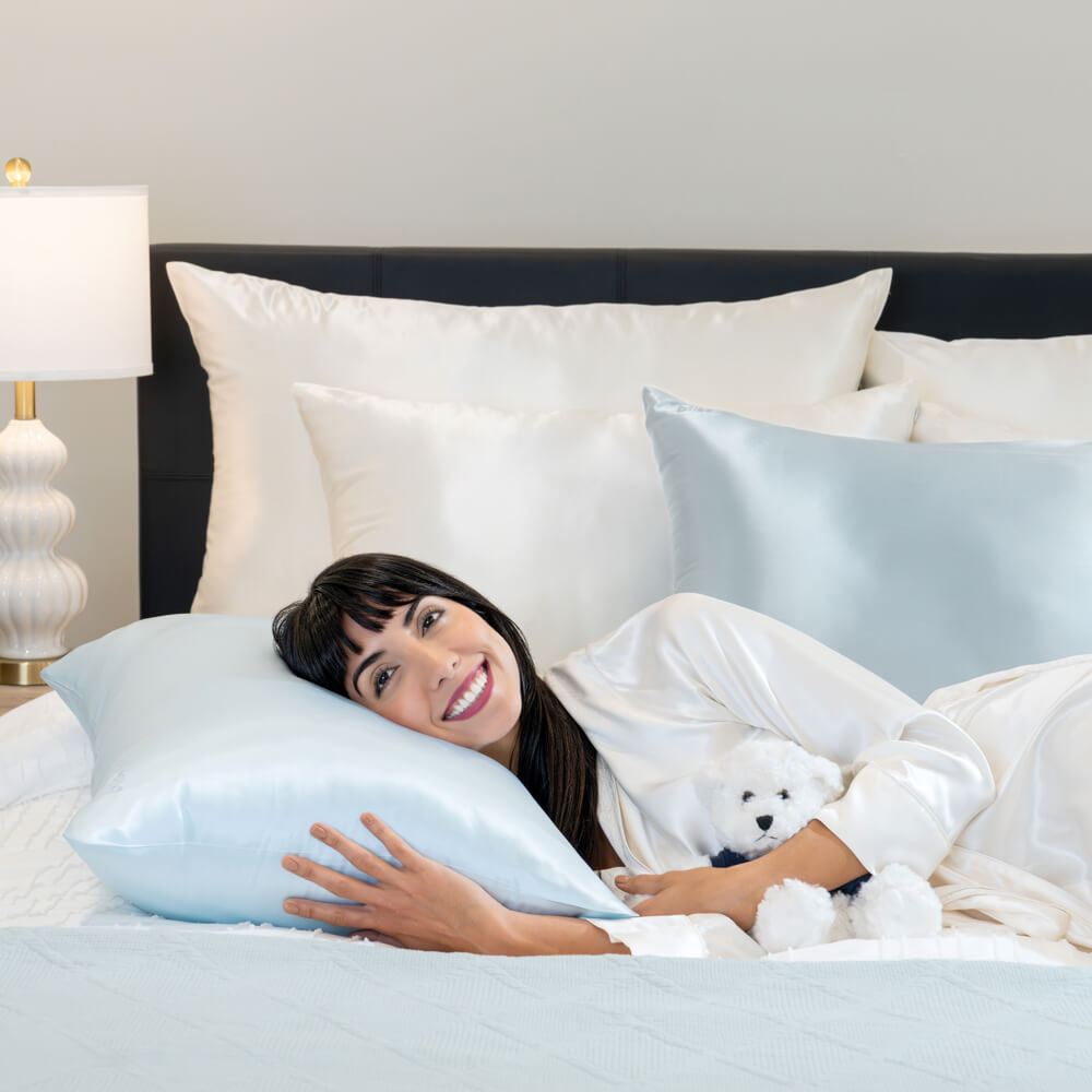 Blissy Mulberry Silk Pillowcase – Sky Blue Standard