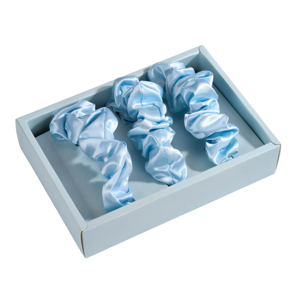 Blissy Sky Blue Blissy Scrunchies Lifestyle – Mulberry Silk