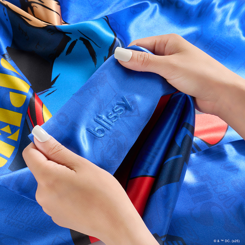 Blissy Superman Dreams Silk Pillowcase Detail – Standard