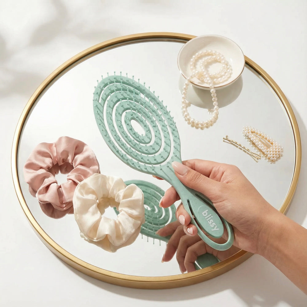 Teal Blissy Detangling Brush – Blissy Premium Silk