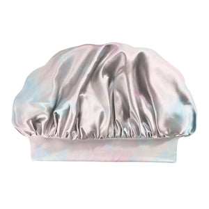 Blissy Tie Dye Silk Blissy Halo Bonnet Detail –