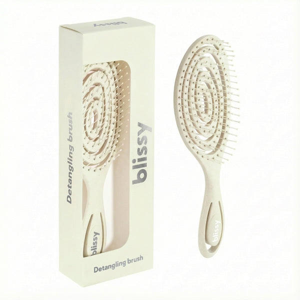 Blissy Cream Blissy Detangling Brush – 22 Momme Mulberry Silk, 100% Silk