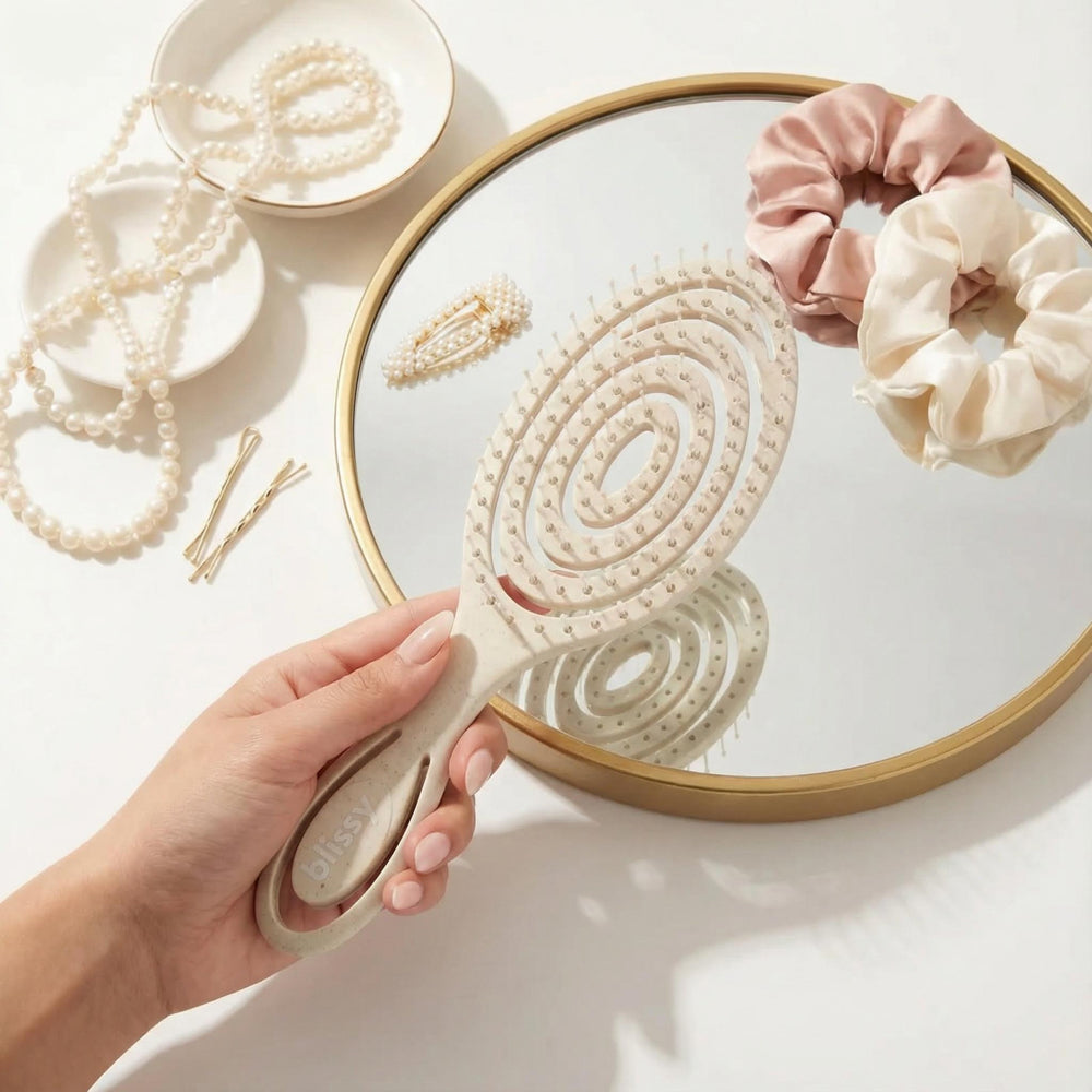 Cream Blissy Detangling Brush – Blissy Premium Silk