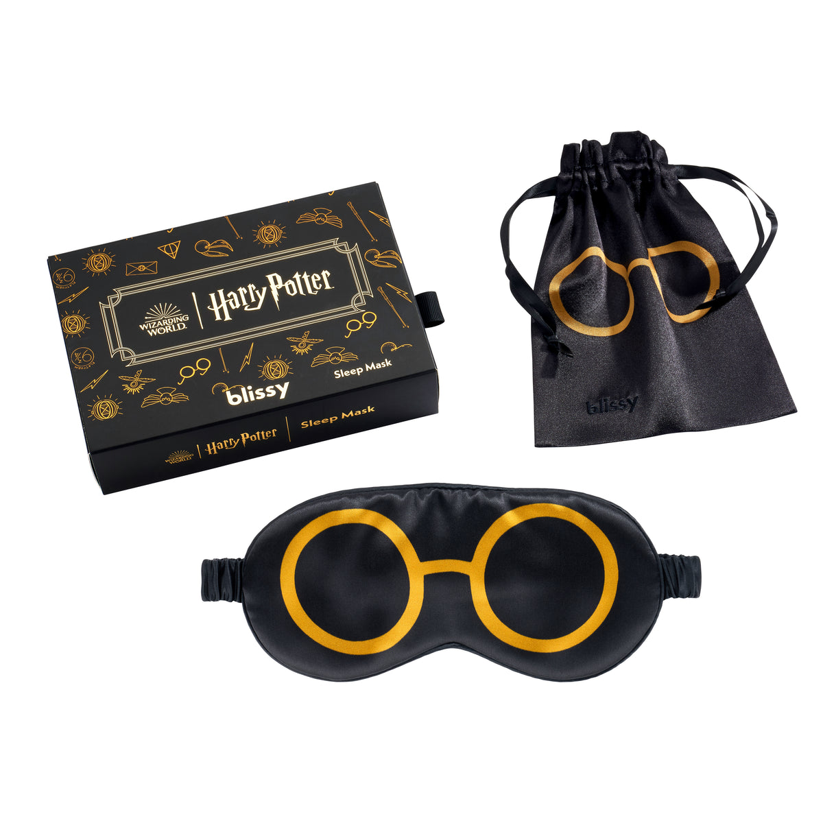 Blissy Harry Potter™ Wizarding World Icons Sleep Mask – 22 Momme Mulberry Silk, 100% Silk