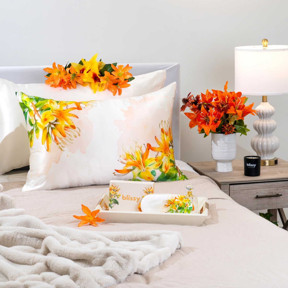 Blissy Mulberry Silk Pillowcase – Zodiac Flower Queen