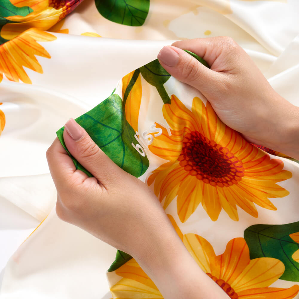 Zodiac Flower Pillowcase Close-Up – Blissy 22 Momme Silk