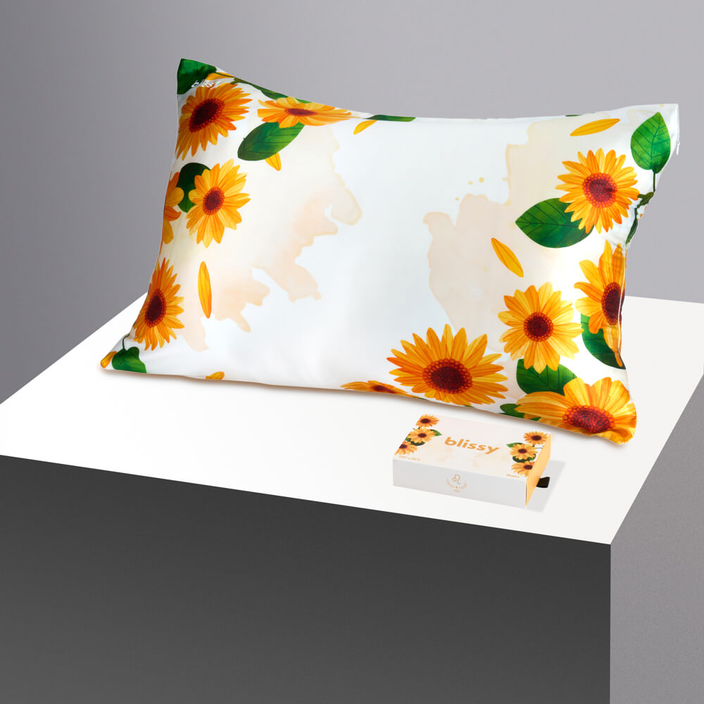 Blissy Standard Zodiac Flower Pillowcase – 22 Momme Mulberry Silk, 100% Silk